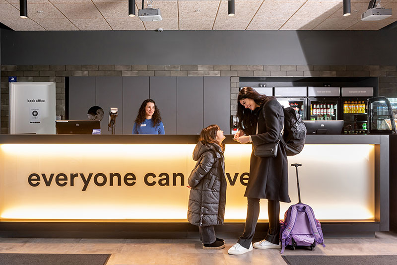 Reception at a&o Copenhagen Sydhavn.